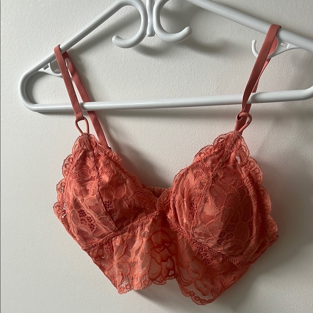 Lace Bralette in Coral